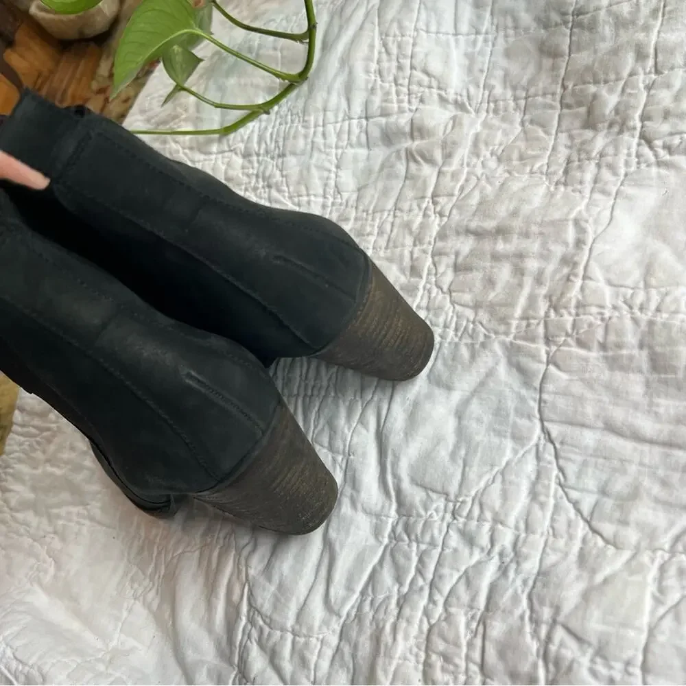 Paul Green Black Heeled Leather Ankle Boots